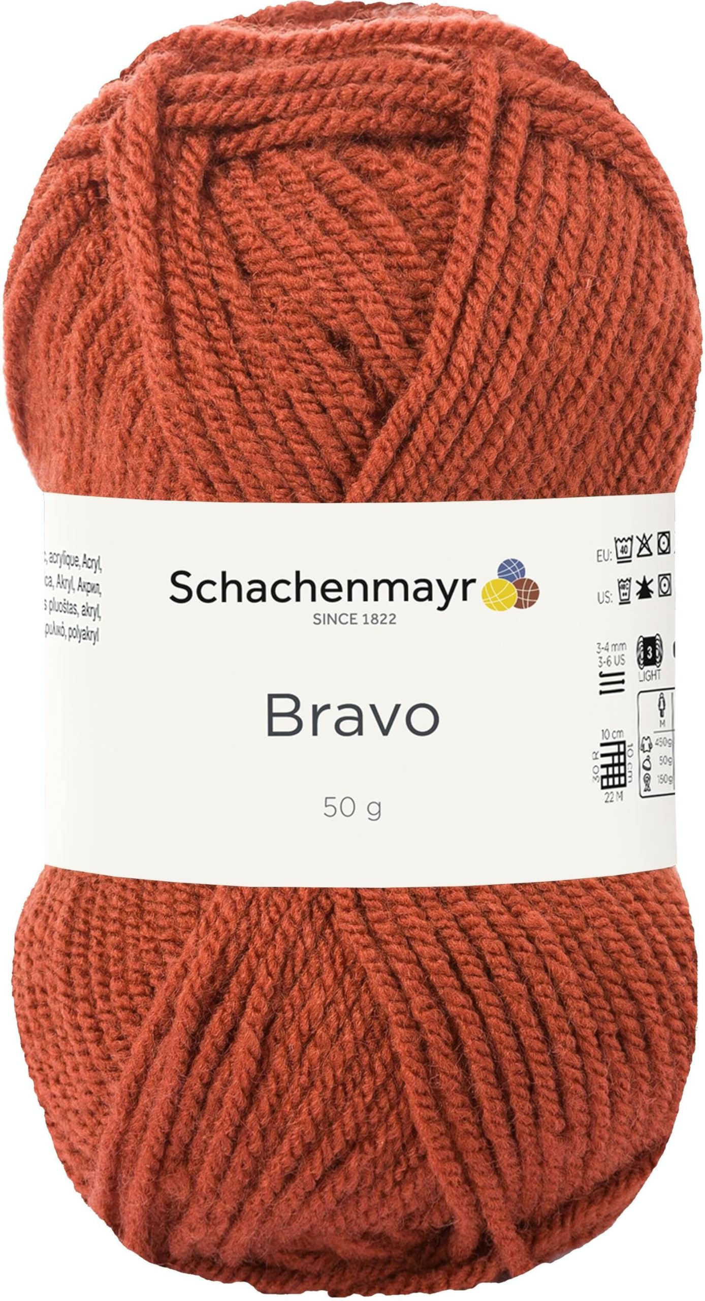 Schachenmayr Bravo Marsala fil à tricoter anti-bouloche 50g facile à laver