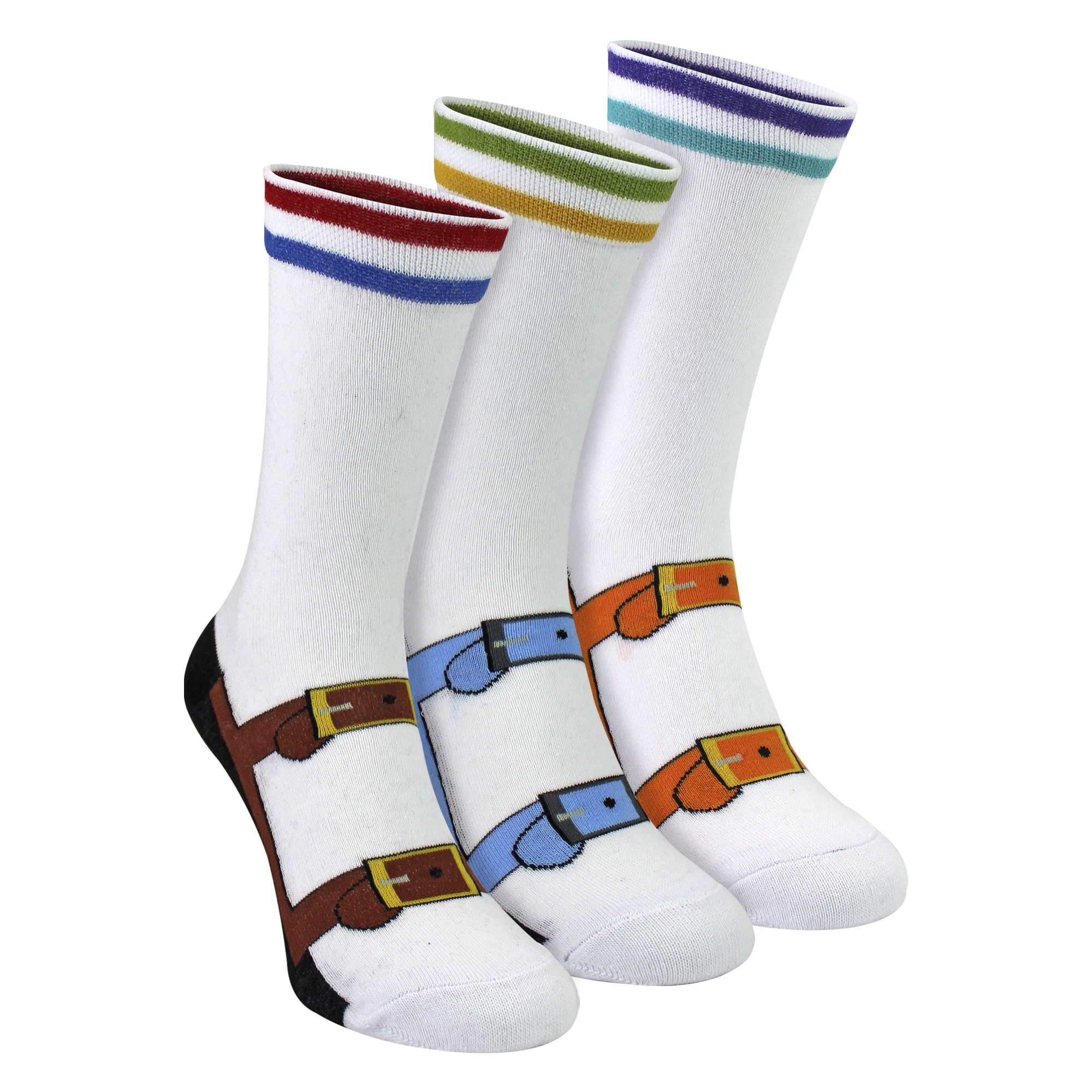 Sock Snob Unisex Assorted 3 Pairs Mens Socks And Sandals Novelty Socks