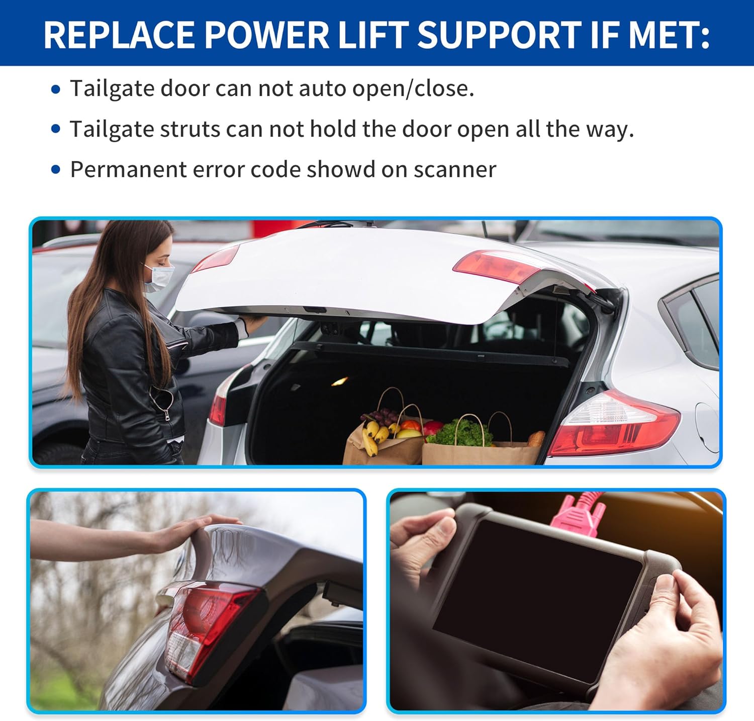 X AUTOHAUX Rear Right Tailgate Power Lift Support for Hyundai Palisade 2020-2024 3.8L Liftgate Power Hatch Shock Strut No.81841S8100 Electric Trunk Power Liftgate