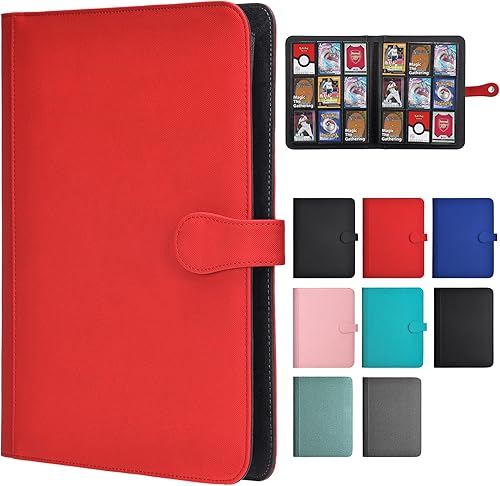 Miniatura 8 de HerriaT Carpeta de tarjetas intercambiables, carpeta de colección de tarjetas de poliuretano de 9 bolsillos para 360 tarjetas, libro de tarjetas