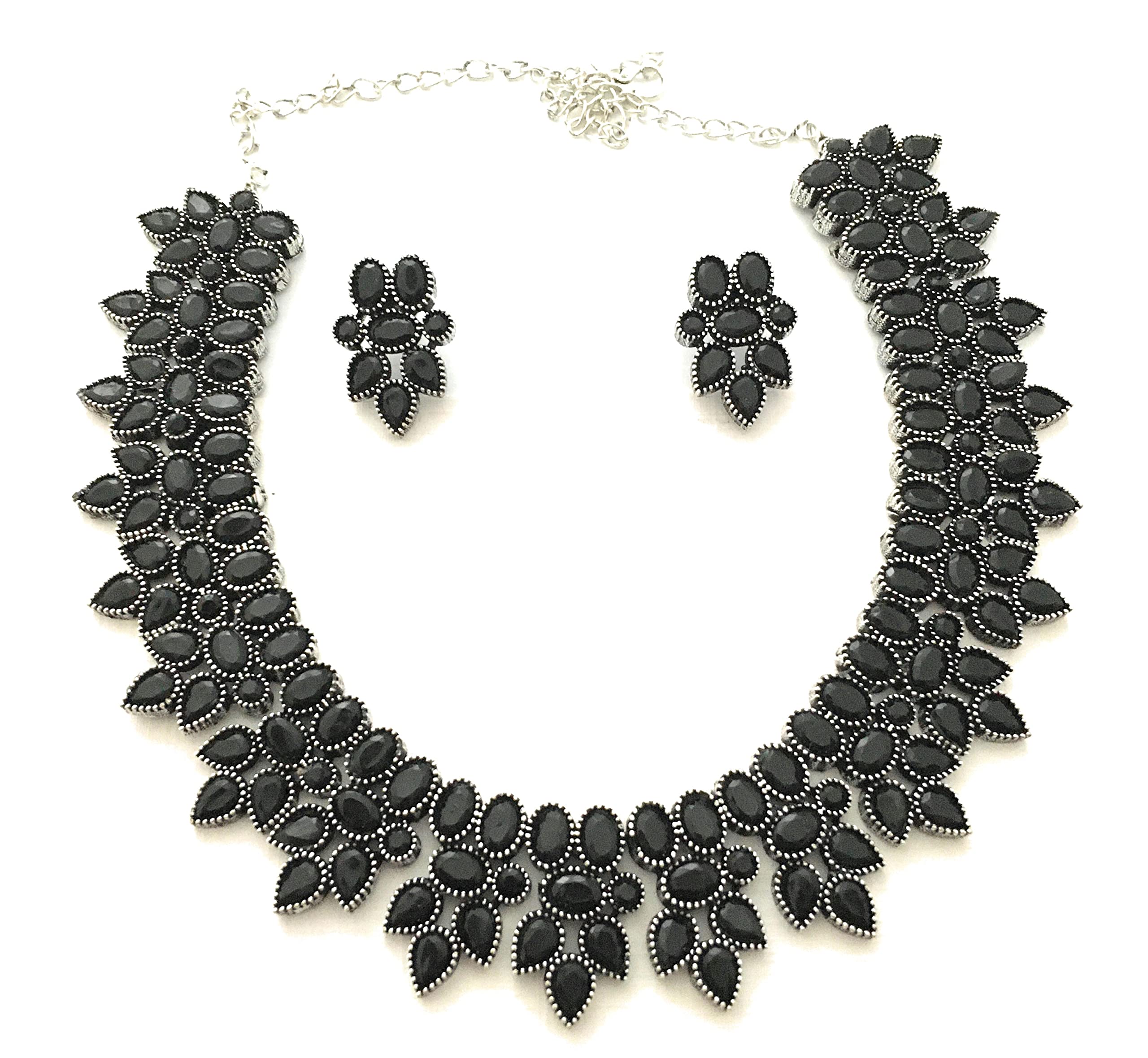 Sasitrends German Silver Stone Studded Oxidized Jewellery Set for Women & Girls (B0B61XWT95) Amazon Price History, Amazon Price Tracker