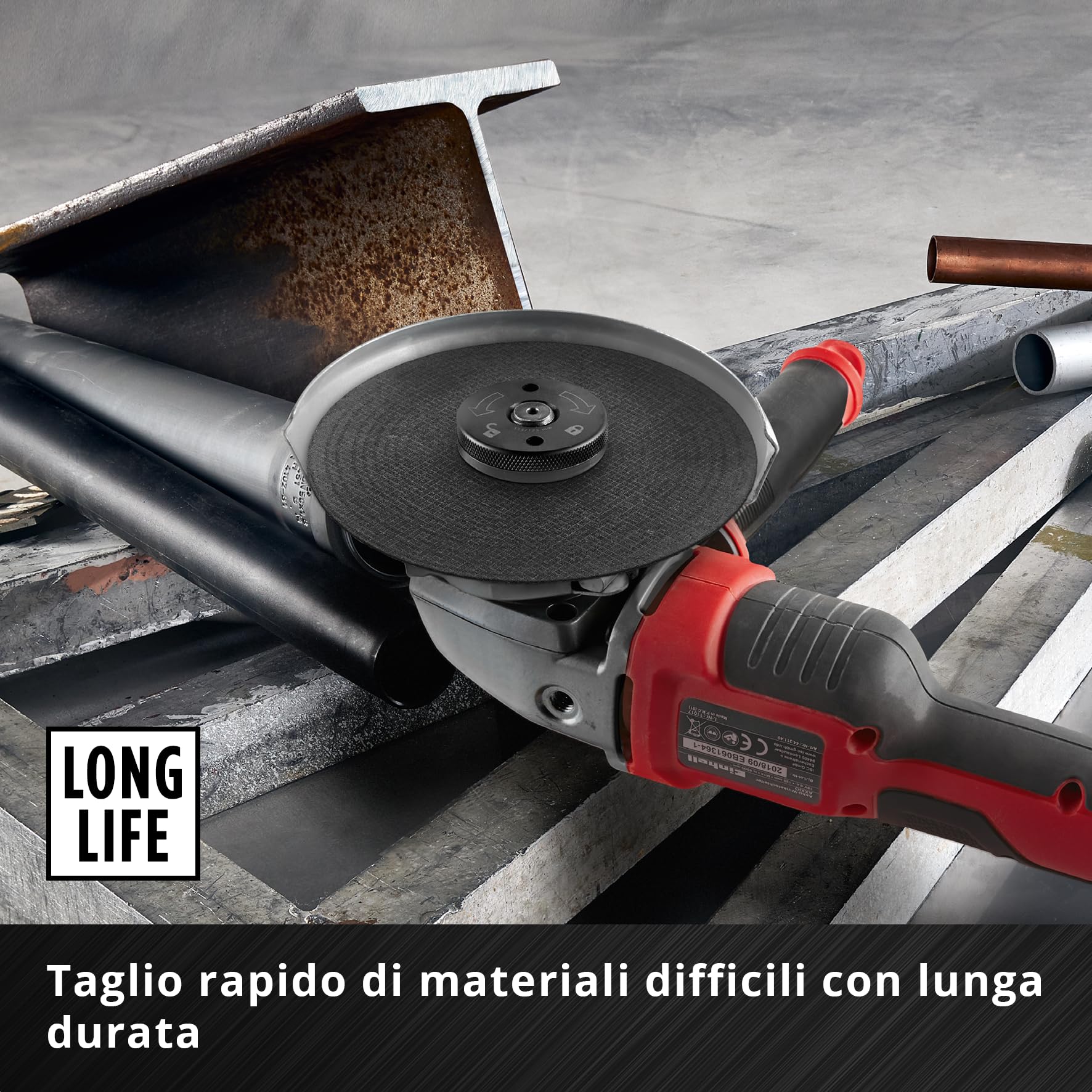 Originale Einhell Dischi da taglio per metallo, 10 pezzi, Ø 125 mm in latta (taglio veloce, lavorazione del metallo, taglio facile, certificato MPA, indipendente dal marchio)