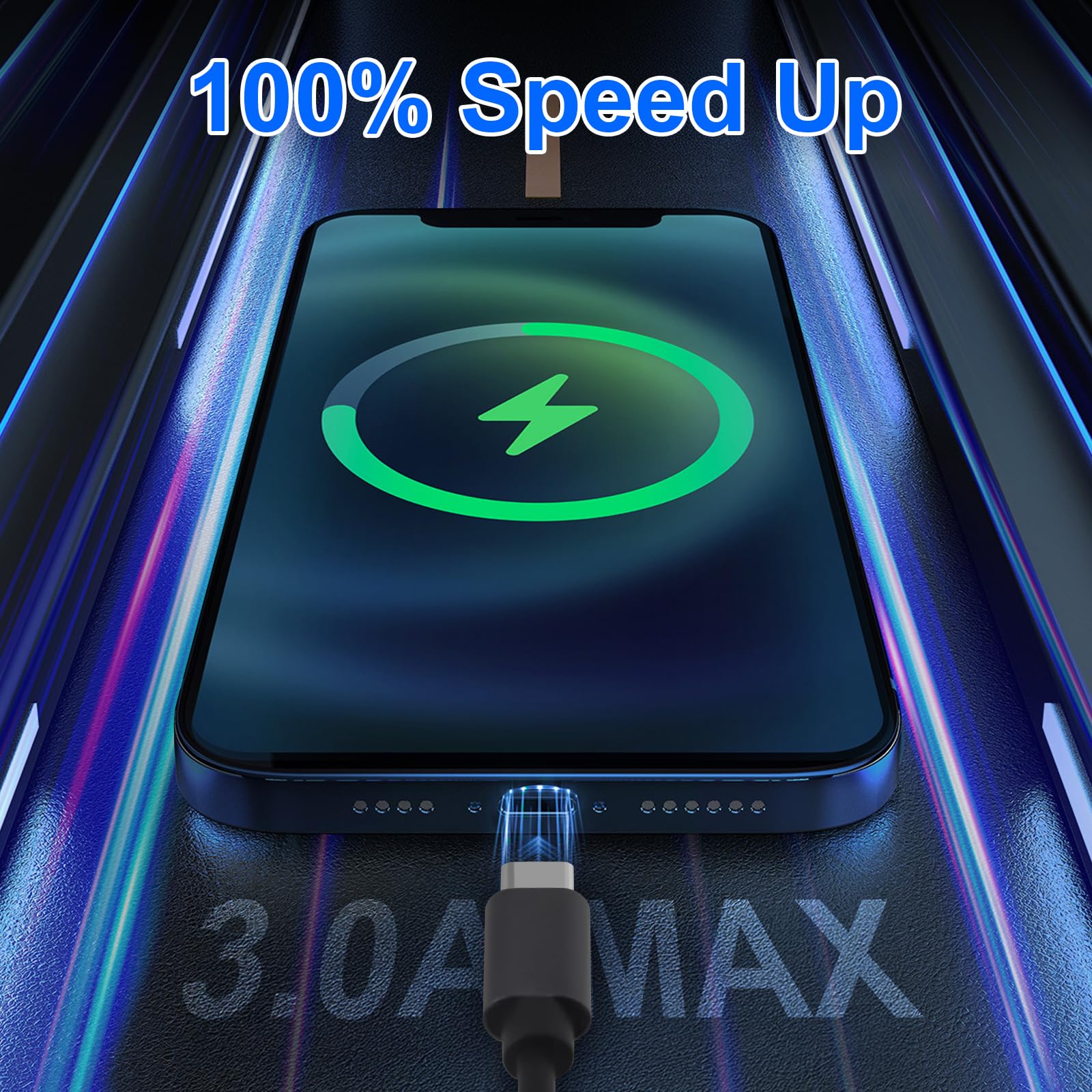 Cavo USB-C, cavo di ricarica da USB-C a USB-C per caricabatterie da auto