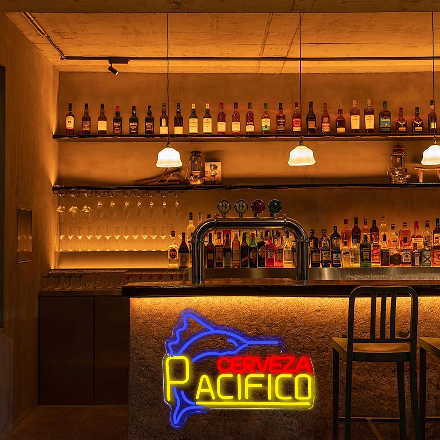 Pacific Beer Neon Signs for Wall Decor,Dimmable Mexican Beer Led Neon Light, USB Powered Business Signs for Man Cave Bar Pub Restaurant Party Christmas Birthday Gifts(16.1 * 12.5in) - Image 4