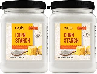 Roots Circle Pure Corn Starch 2x17oz Airtight Jars - Gluten-Free Thickener for Soups, Gravies, Baking | Vegan, Non-GMO, Kosher