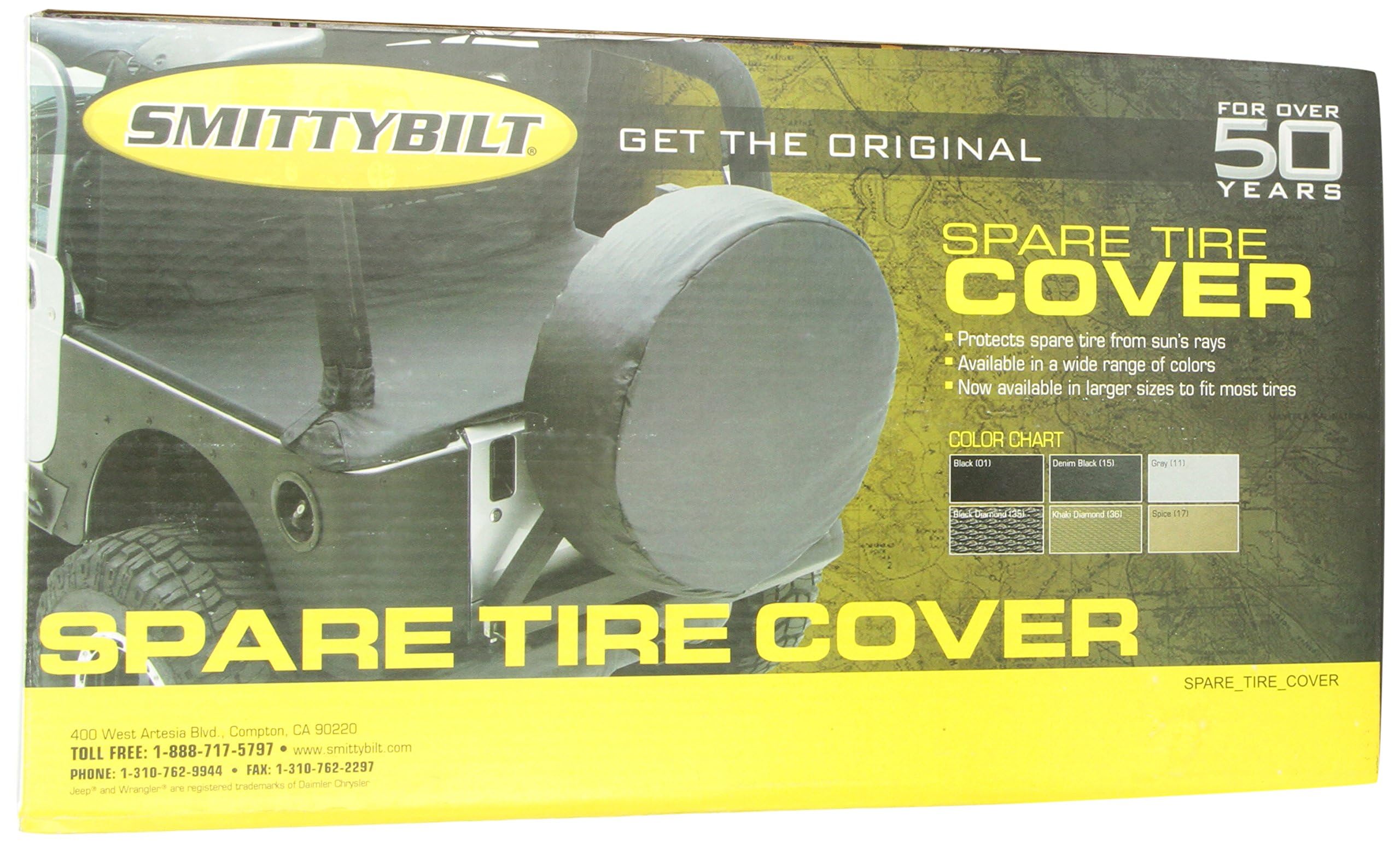 SmittyBilt SPARE TIRE CVR BLK DIA - SB772935