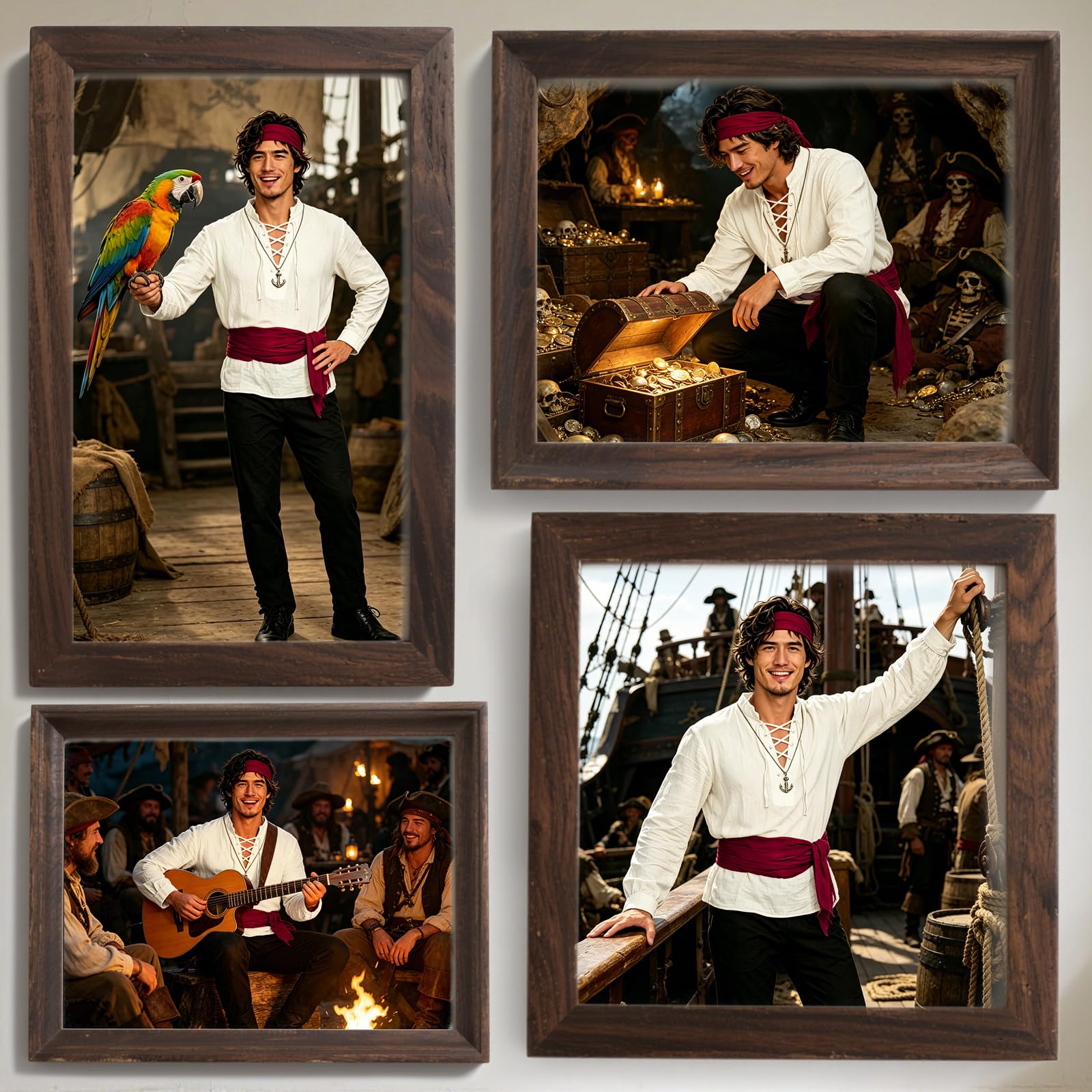 Herren Piratenkostüm Set Mittelalter Renaissance Kostüm