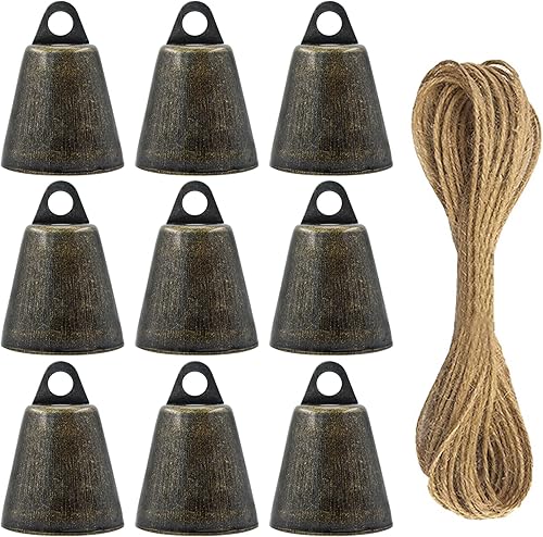 Miniatura 8 de MrMrKura 18 campanas de cobre de 1 pulgada de vaca, caballo, oveja, campanas de pastoreo de bronce vintage para cascabeles para evitar pérdidas,