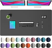 Vista 23 de Aothia Protector de escritorio de cuero, alfombrilla para ratón, alfombrilla de escritorio de oficina, secante de escritorio de cuero PU