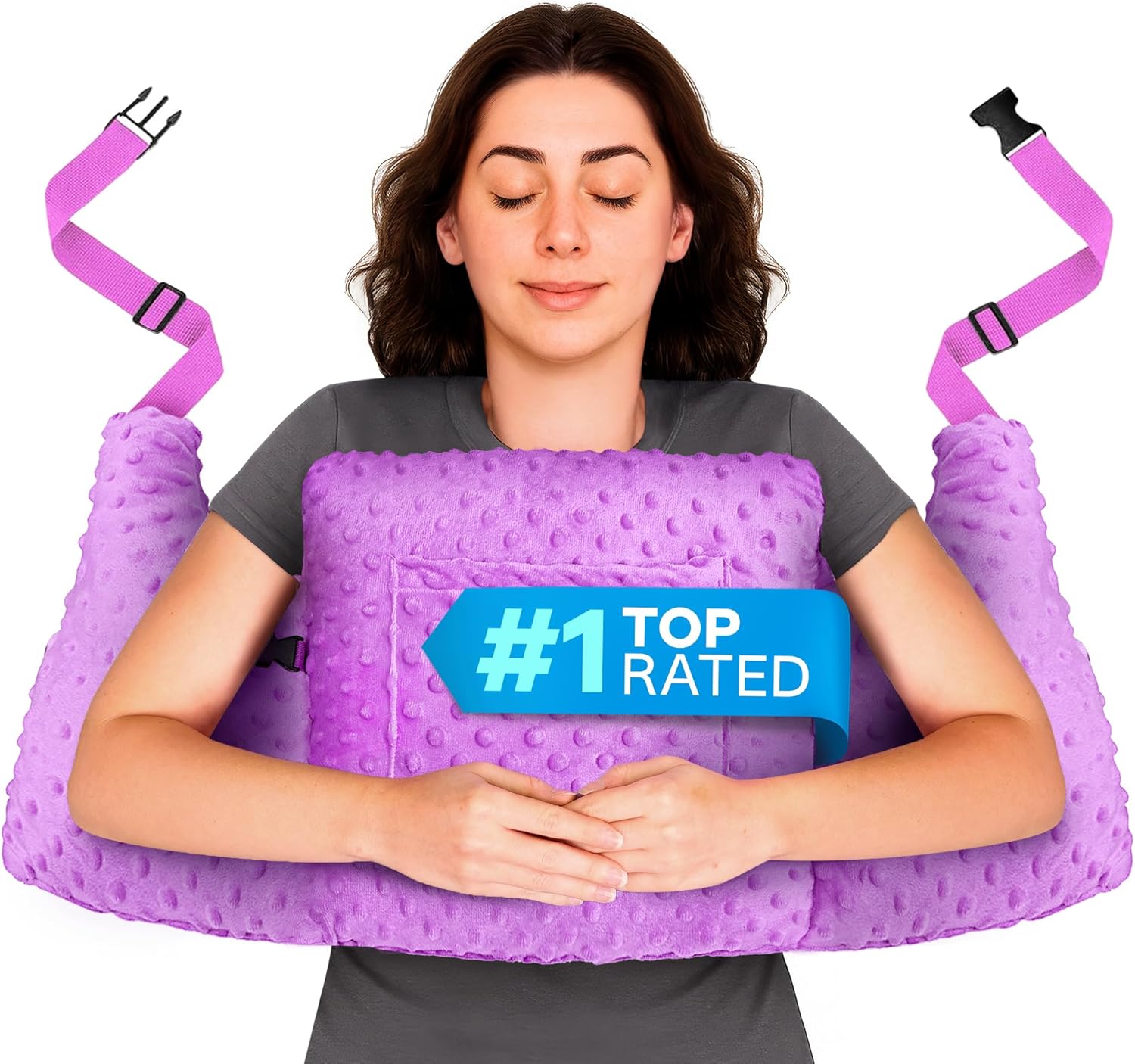 Zomaple Post Mastectomy Pillow Post Surgery – Post-Op Essentials, Breast Augmentation/Reduction & Mastectomy Recovery Supplies – Washable Cover for Comfort & Support Pillow Only Lavender