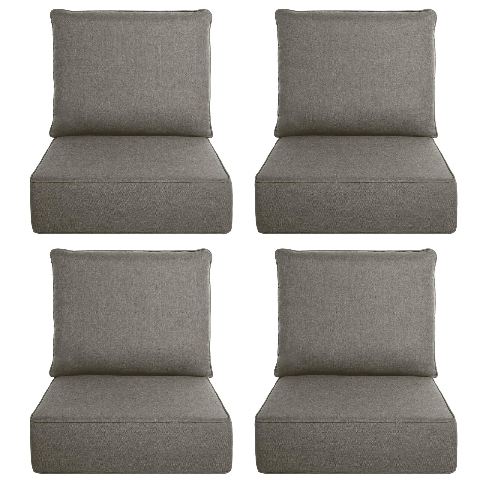 Luxury Outdoor Seat Cushion Set-22 x 24 x 6 Inch Outdoor Chair Cushions with Water Resistant &amp; Removable Cover Outdoor Cushions for Patio Furniture Chair Sofa Couch