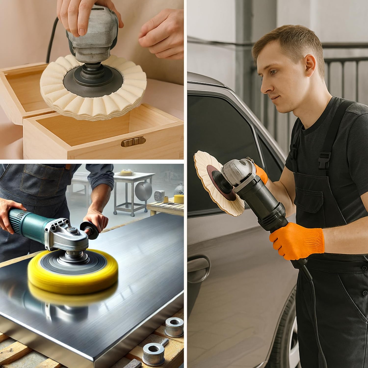 13PCS 8 Inch Aluminum Polishing Kit – Airway Buffing Wheels for Polishing and Compounds Set for Metal Rim Shine Restoration Grinder Compatible Wheel Polisher for Chrome Finishing and Surface Refining