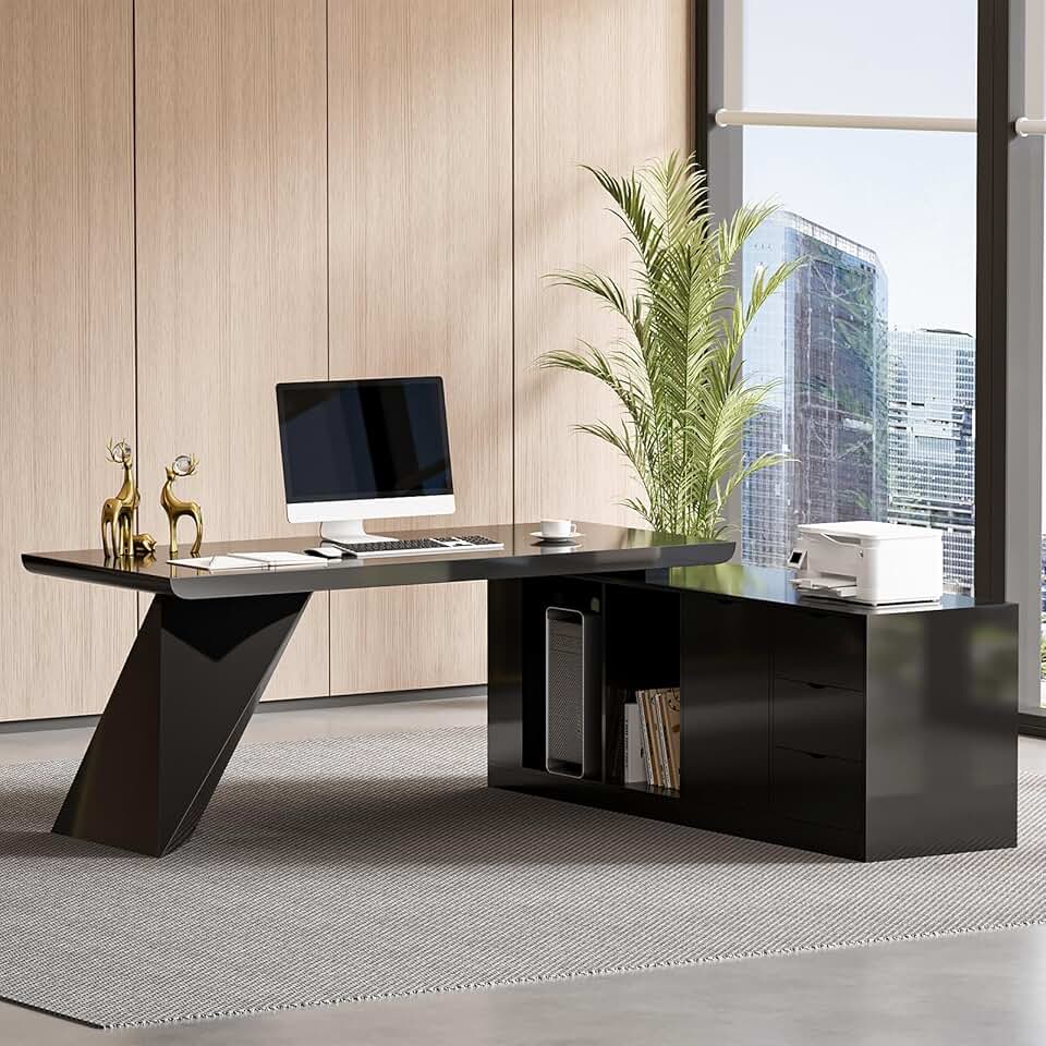 Homary 70.9" Modern L-Shape Executive Desk
