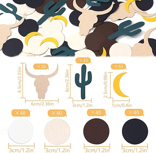 Miniatura 3 de 190 piezas de confeti de rodeo para decoración de fiesta, confeti de mesa temática de vaquero occidental, último rodeo despedida de soltera y