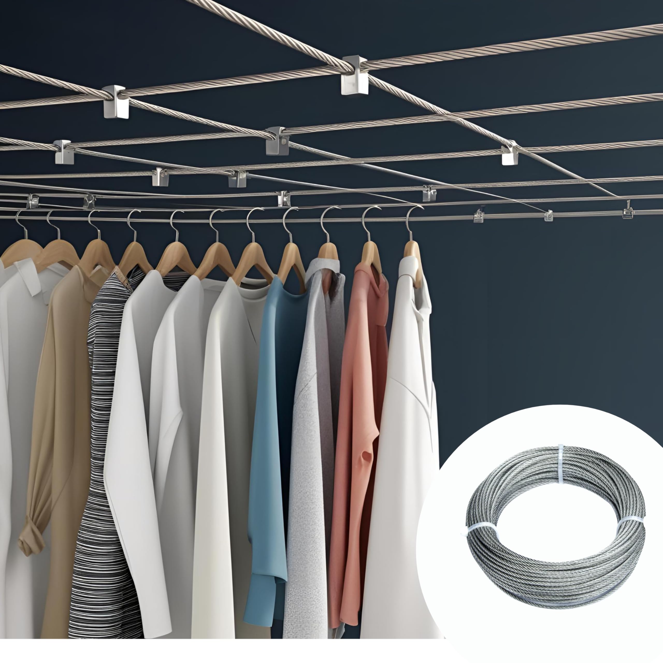 Fune In Acciaio Inox 49 Fili, Alta Resistenza Per Utilizzi Industriali e Domestici Disponibile In Diversi Diametri e Metri (Ø 4 mm. 10 mt.)