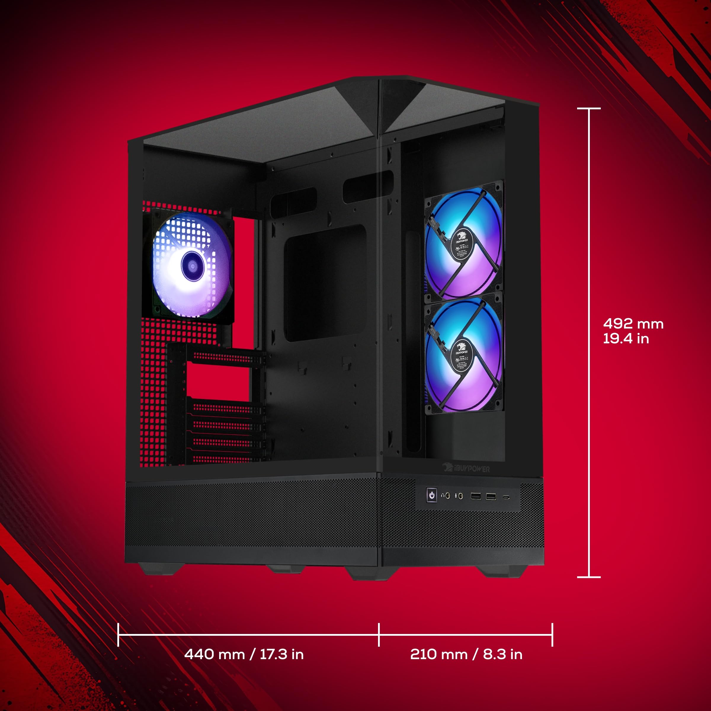 iBUYPOWER Element SE ESA5N3501 - Computer desktop AMD Ryzen 5 8400F, GPU NVIDIA GeForce RTX 3050 da 6 GB, RAM DDR5 da 16 GB, SSD NVMe da 1 TB, Windows 11 Home, tastiera e mouse per videogiochi