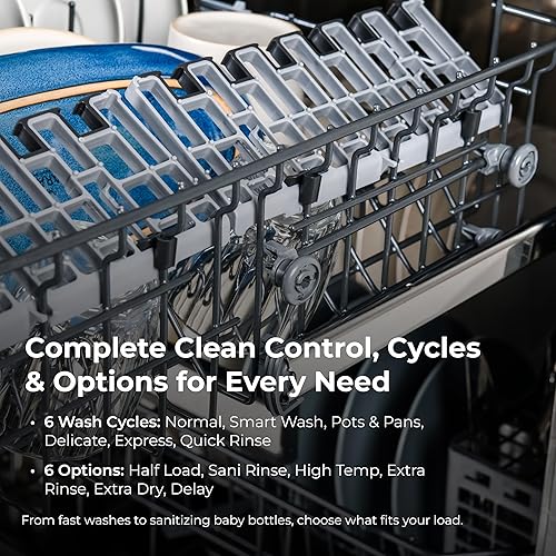 Miniatura 3 de Kenmore 22-14582 - Lavavajillas integradas de 24 pulgadas, ultralavado, lavado inteligente, enjuague desinfectante, secado inteligente y detección