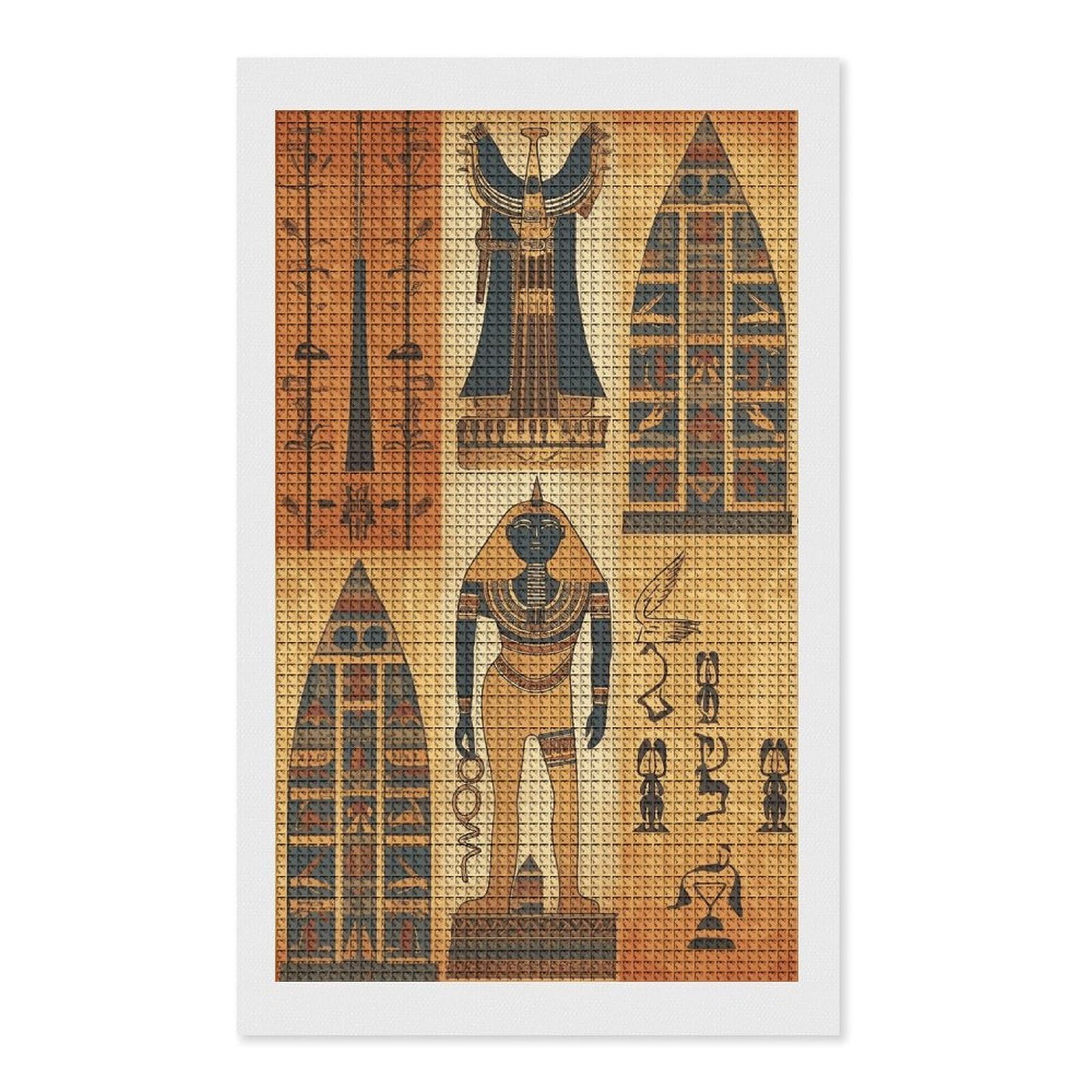 Ancient Egypt Tribe Series Diamond Art Kits for Adults, DIY 5D Diamonds Painting Kits for Beginner, Round Full Drill Diamond Dots Painting, 12"x20" Diamonds Pictures Gem Art and Crafts Wall Decor