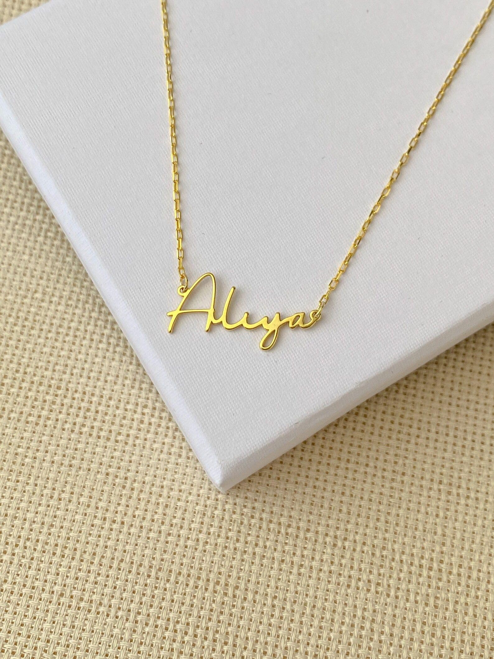 Personalizado plata de ley collar con nombre personalizado placa con nombre joya