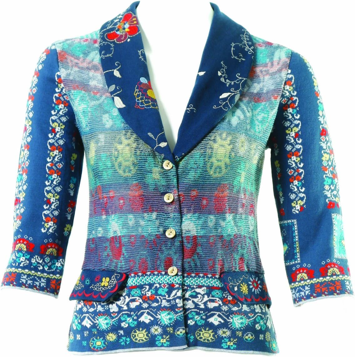IVKO Short Jacquard Jacket, Filigran Pattern Marine