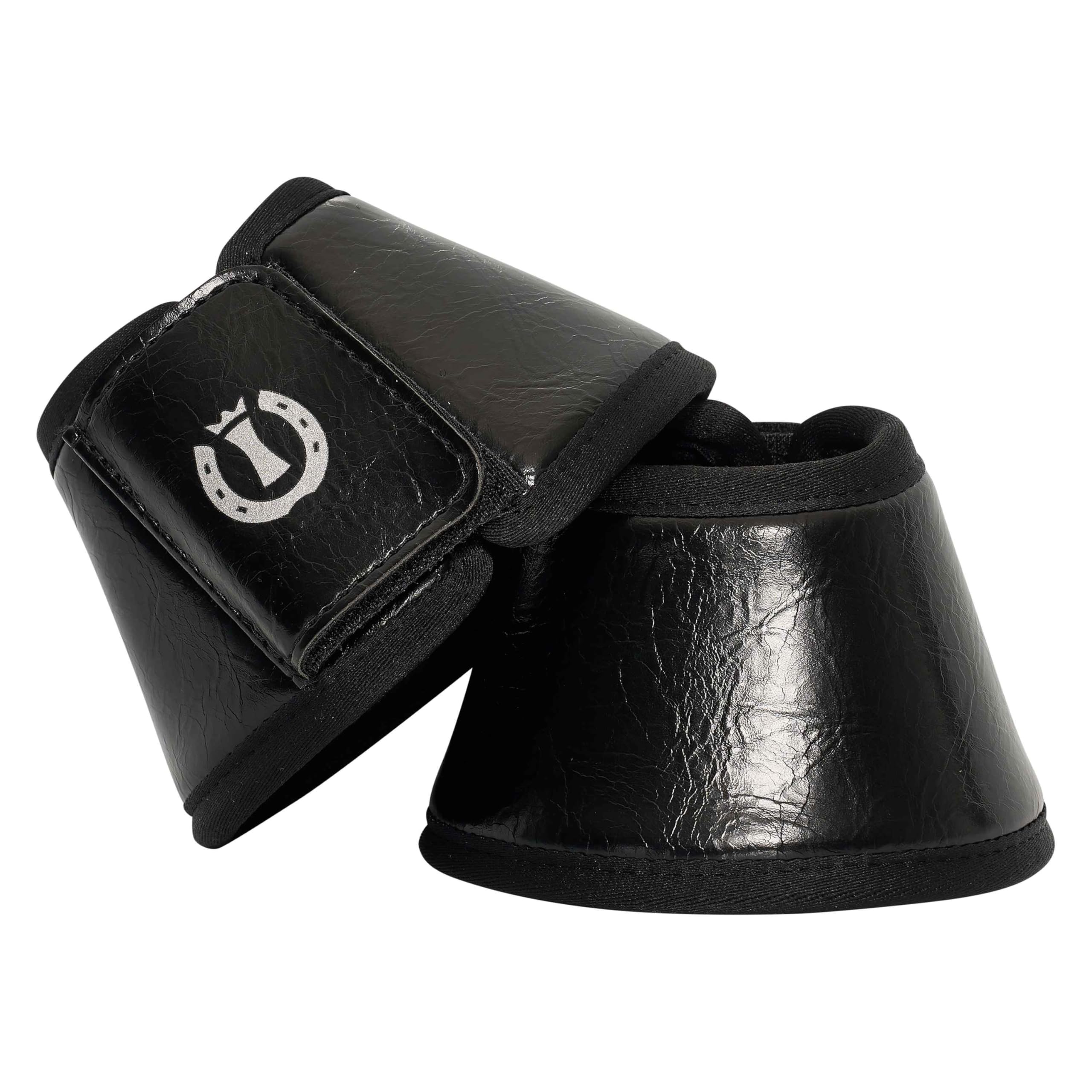 Imperial Riding IRH Rebel Boots Shiny Bell Boots in Rebel Design with Shock Absorbing Protection, Stylish Look for Training and Tournament, PU Material for Durability, Black, Pony