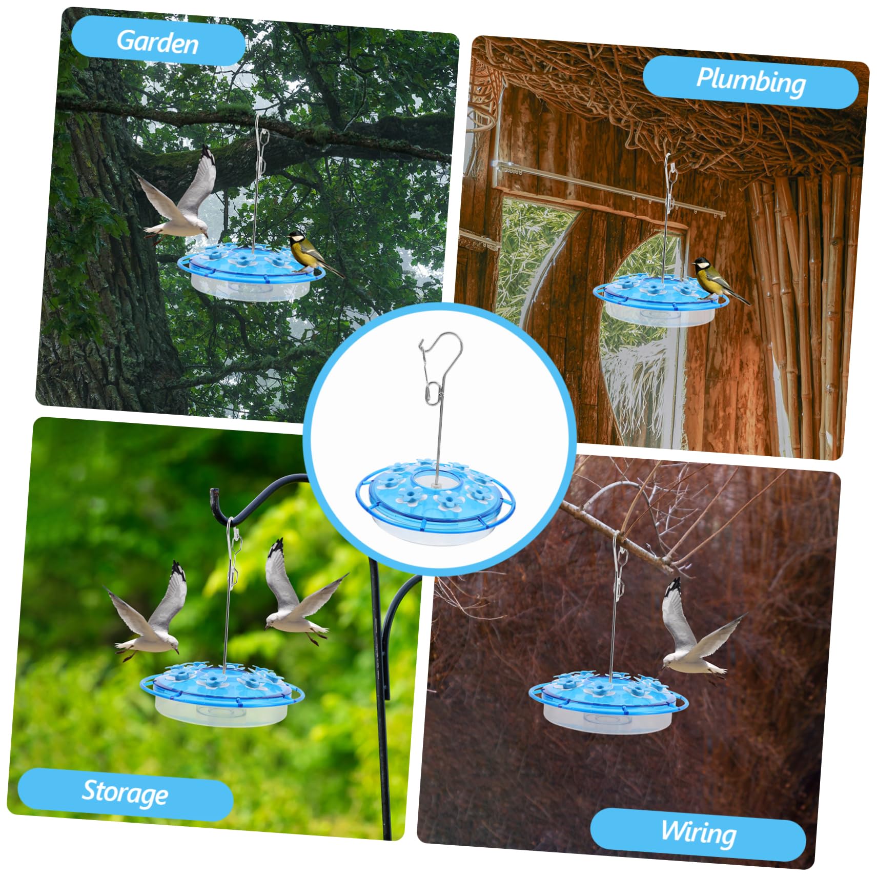 2pezzi Mangiatoia per Colibrì Sospesa Decorativa Contenitore per Cibo per Uccelli da Giardino Parte di Mangiatoia per Colibrì