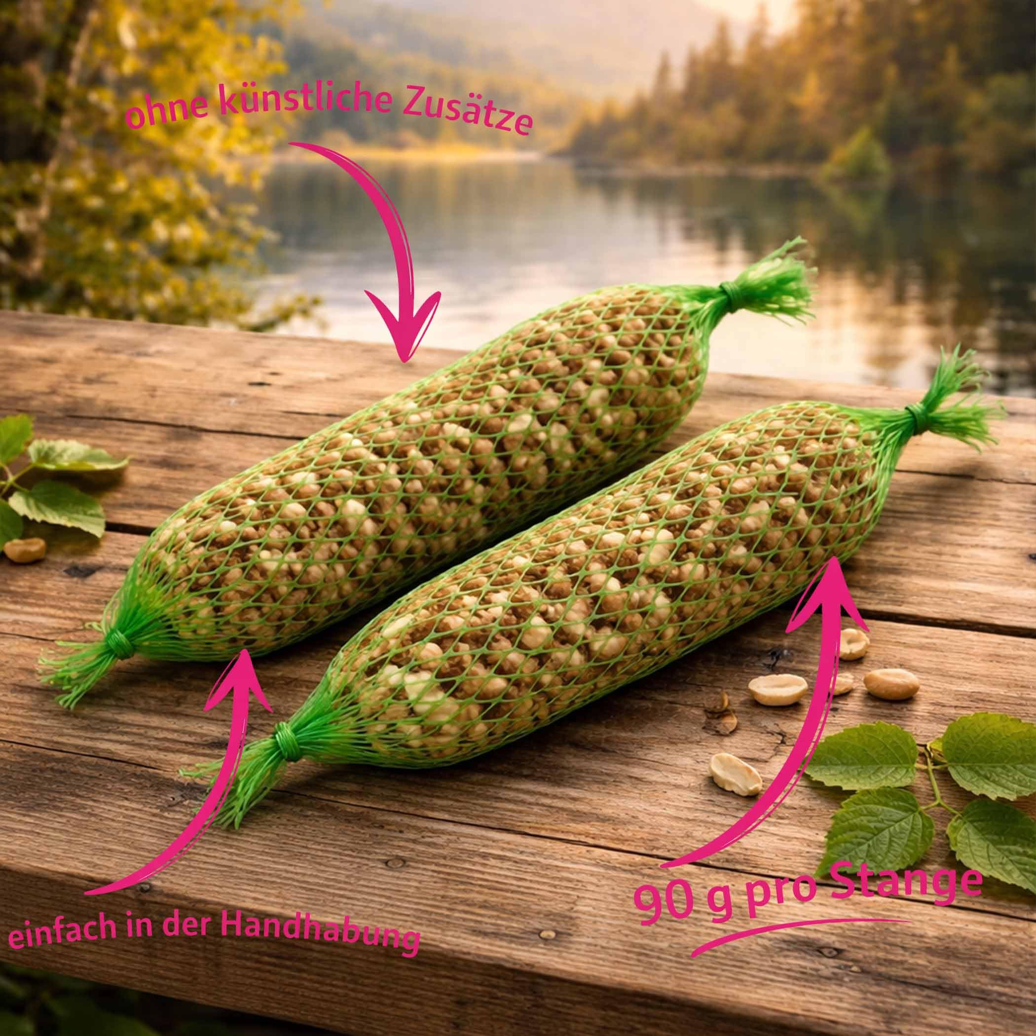 Samore 160 Erdnuss-Stangen für Wildvögel 160 Stück à 90 g = 14,4 kg Erdnussstangen Vogelfutter Erdnüsse Futterstangen
