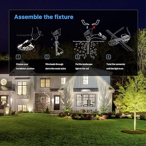 Miniatura 6 de GOODSMANN Focos de paisaje de bajo voltaje 5W LED 8PK Proyector para exteriores 2700K blanco cálido reemplazable MR16 LED exterior iluminación