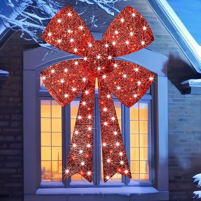 Lighted Giant Christmas Bows Decoration HOYECHI Lighted