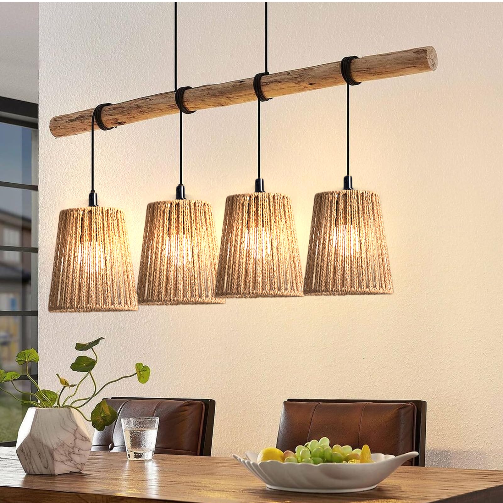 3 paralumi in rattan boemo, di ricambio in vimini (altezza 14 cm) per lampada a sospensione, lampada da terra, lampada da tavolo, lampada a sospensione e lampada da soffitto, accessori per paralume
