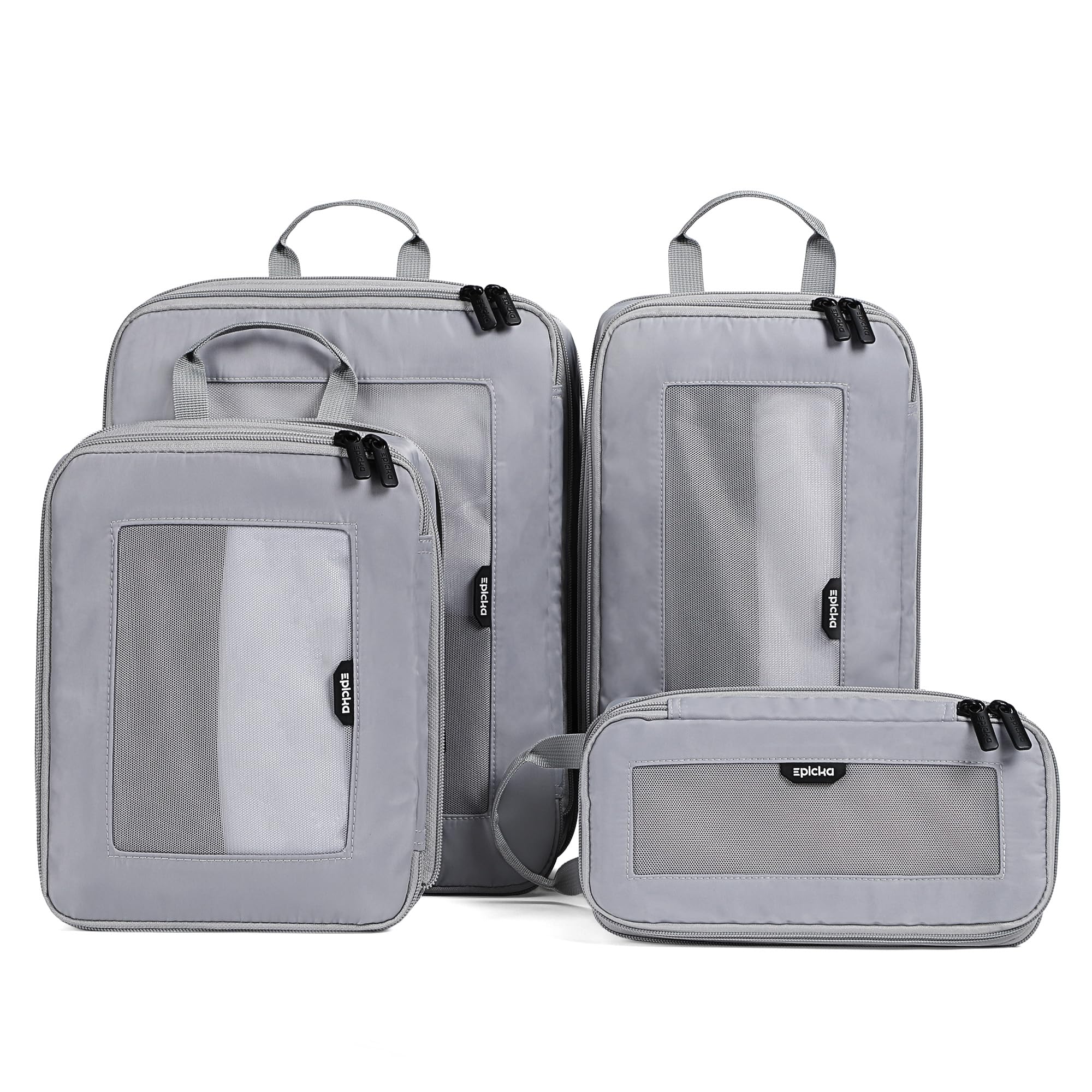 EPICKA TripCozy - Ensemble de 4 cubes de rangement de voyage avec 6 sacs organisateurs durables à partie supérieure en maille, accessoires de voyage extensibles pour le transport, bagages