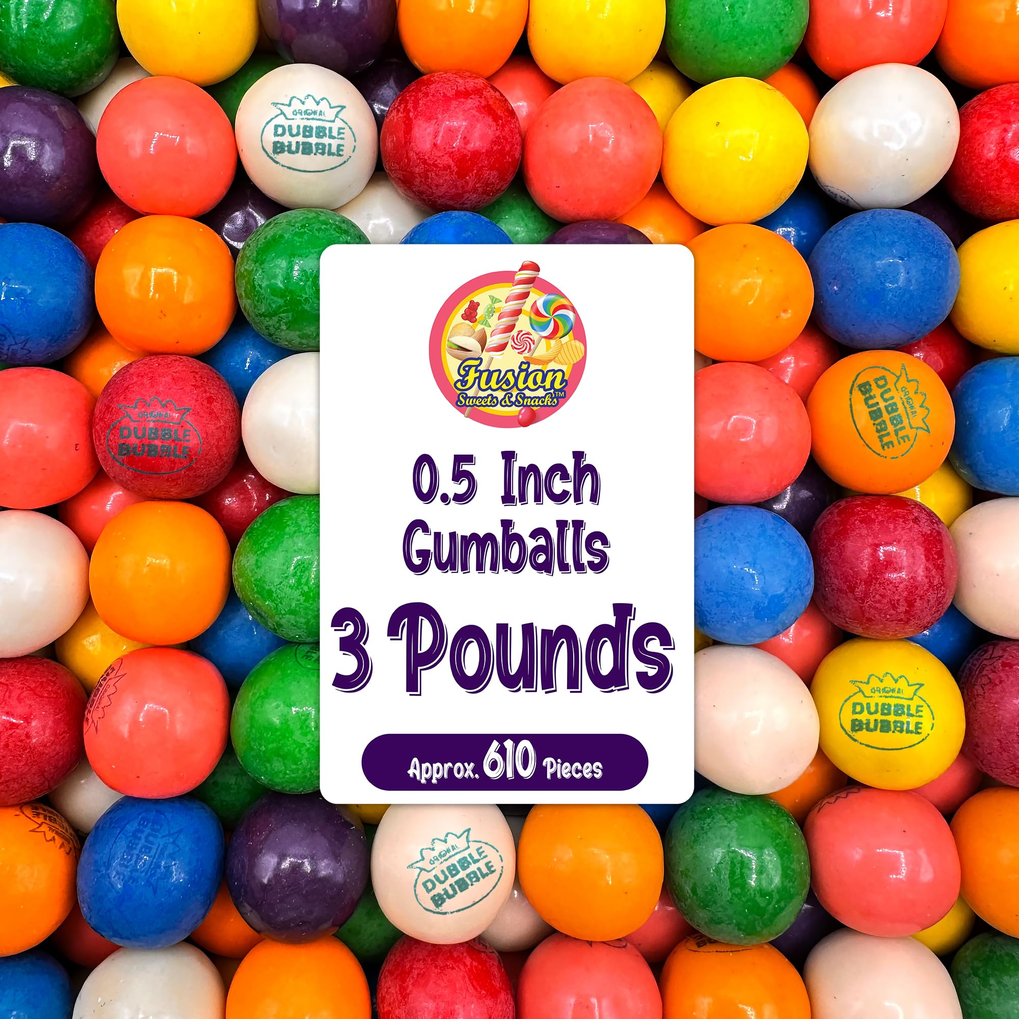 Amazon.com : Gumballs 1/2 Inch - 3 Pound Bulk Bag - Gum Balls For
