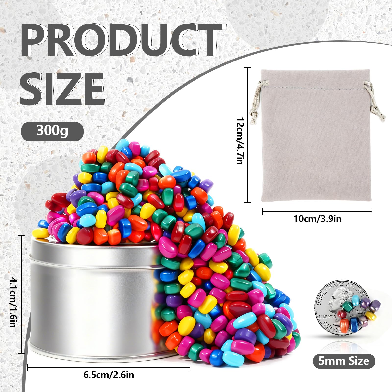 Magnet, Colored Magnet 300g, Anti-Stress Toys, Sensory Toys, ASMR Office Gadgets, From 3 Years Old - Image 2