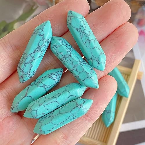 Miniatura 37 de Juego de 10 varitas de cristales curativos de ojo de tigre, piedras pulidas pulidas a granel naturales hexagonales puntiagudas Reiki de equilibrio