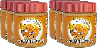 Crazy Go Nuts Walnut Butter - Maple, 9 oz (6-Pack) - Healthy Snacks, Keto, Vegan, Low Carb, Gluten Free, Superfood - Natural, Non-GMO, ALA, Omega 3 Fatty Acids, Good Fats and Antioxidants