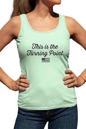 Go All Out This is The Turning Point USA Flag America Women Flowy Fitted Sleeveless Tank Top T-Shirt