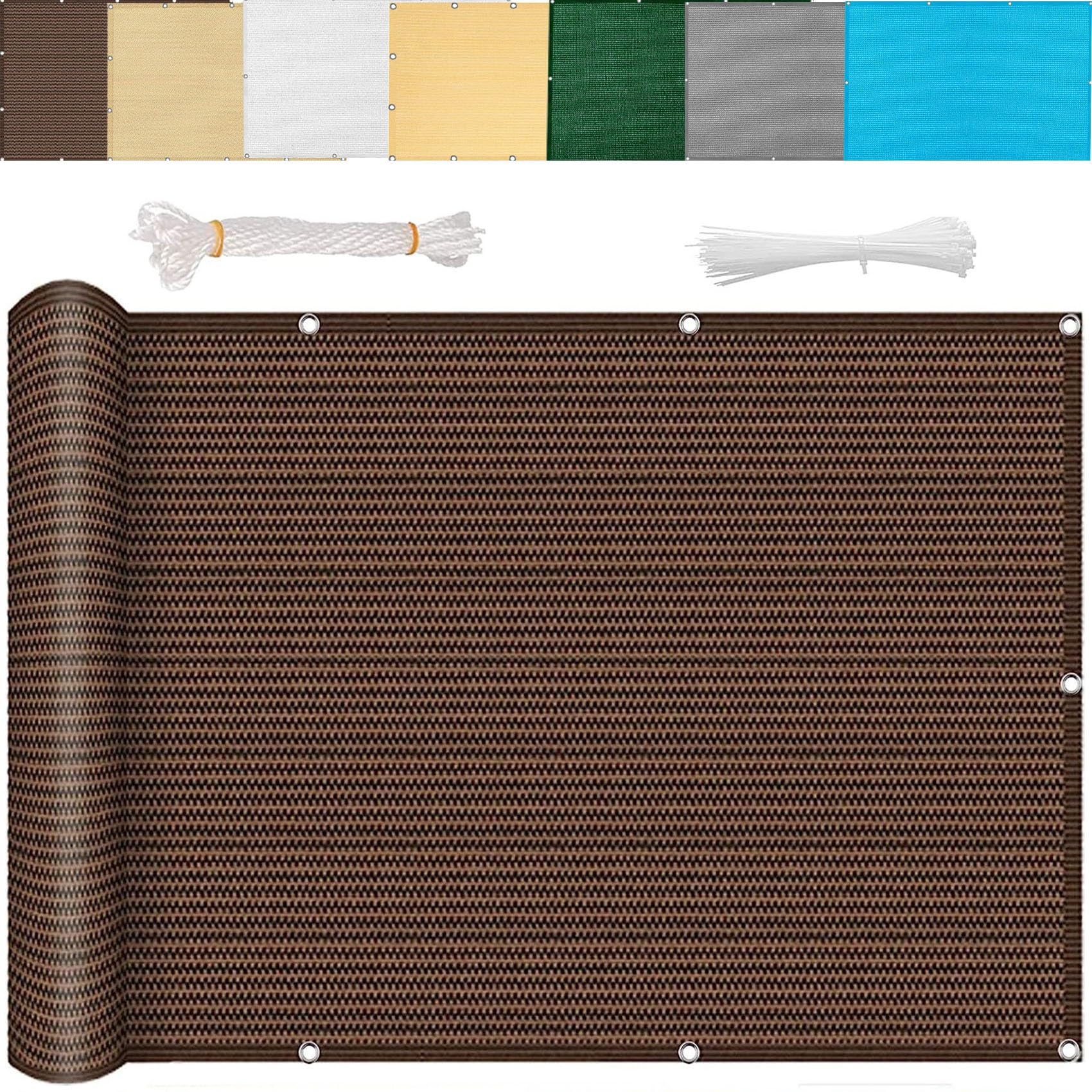 Recinzione Copertura per Balcone Giardino 85 x 400 cm Recinzione Copertura Copertura Ringhiera del Balcone Anti-UV Facile da Installare per Balcone da Giardino, Marrone