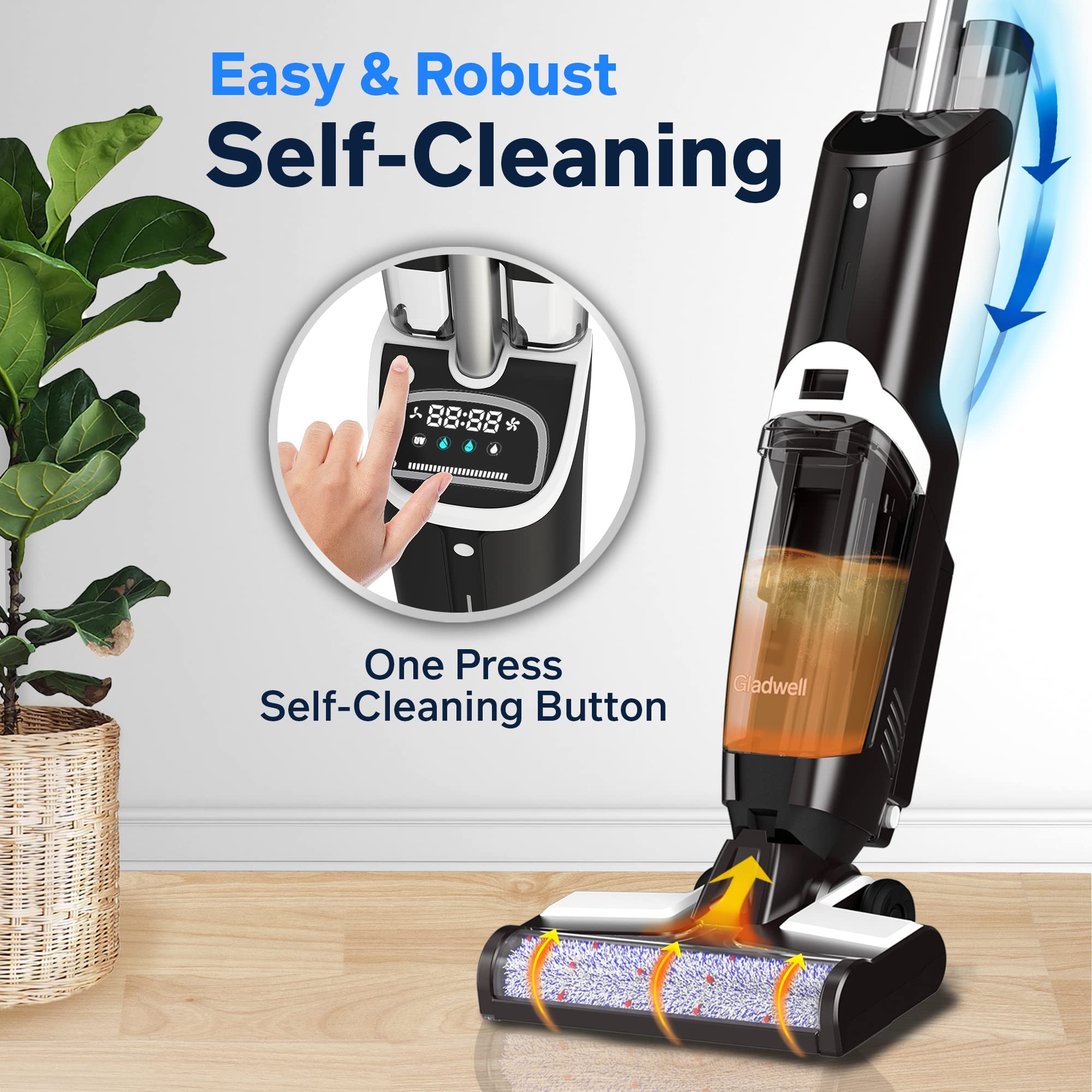 Buy Wet Dry Vacuum Cleaner, Gladwell Cruiser Cordless All in One Wet Dry Vacuum Mop All in one