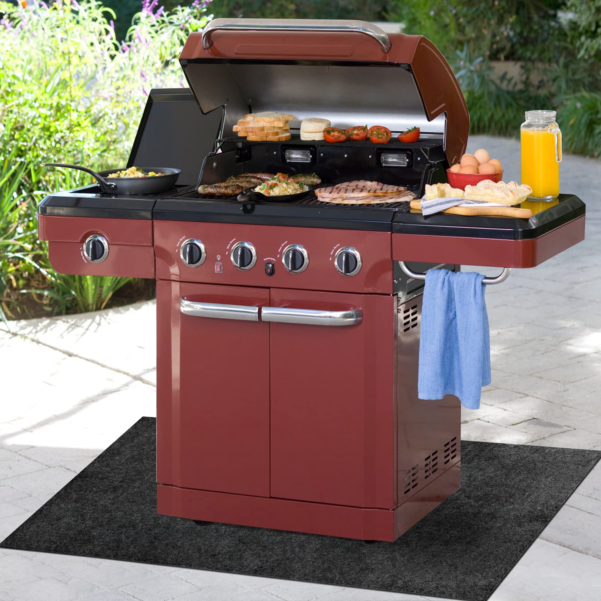 Tappetino Ignifugo ROCKY&CHAO 48 Pollici - 3 Strati, Resistente A 1000°F, Per Camino E Griglia - Foto 7