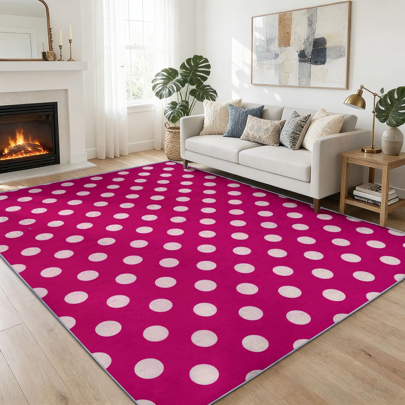 Tapis de salon lavable et antidérapant 160x230 cm contre les taches du quotidien