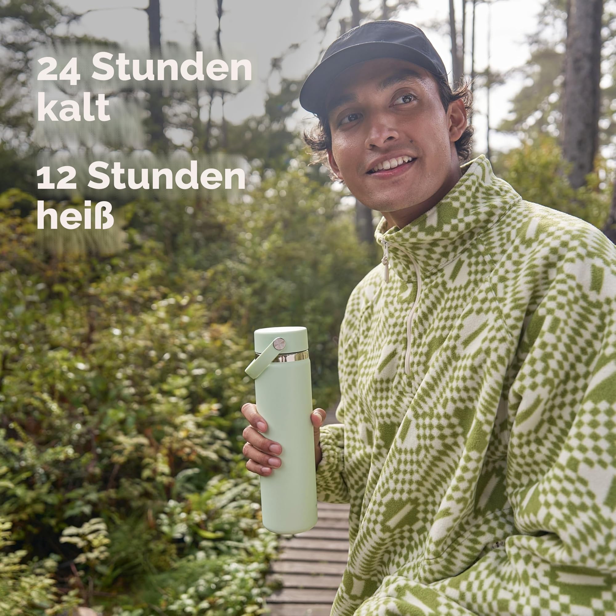 HYDRO FLASK - Trinkflasche 1180ml (40oz) - Isolierte Wasserflasche aus Edelstahl - Sportflasche mit auslaufsicherem Flex Cap-Deckel & Gurt - Thermoflasche Spülmaschinenfest - Größe Öffnung - Indigo