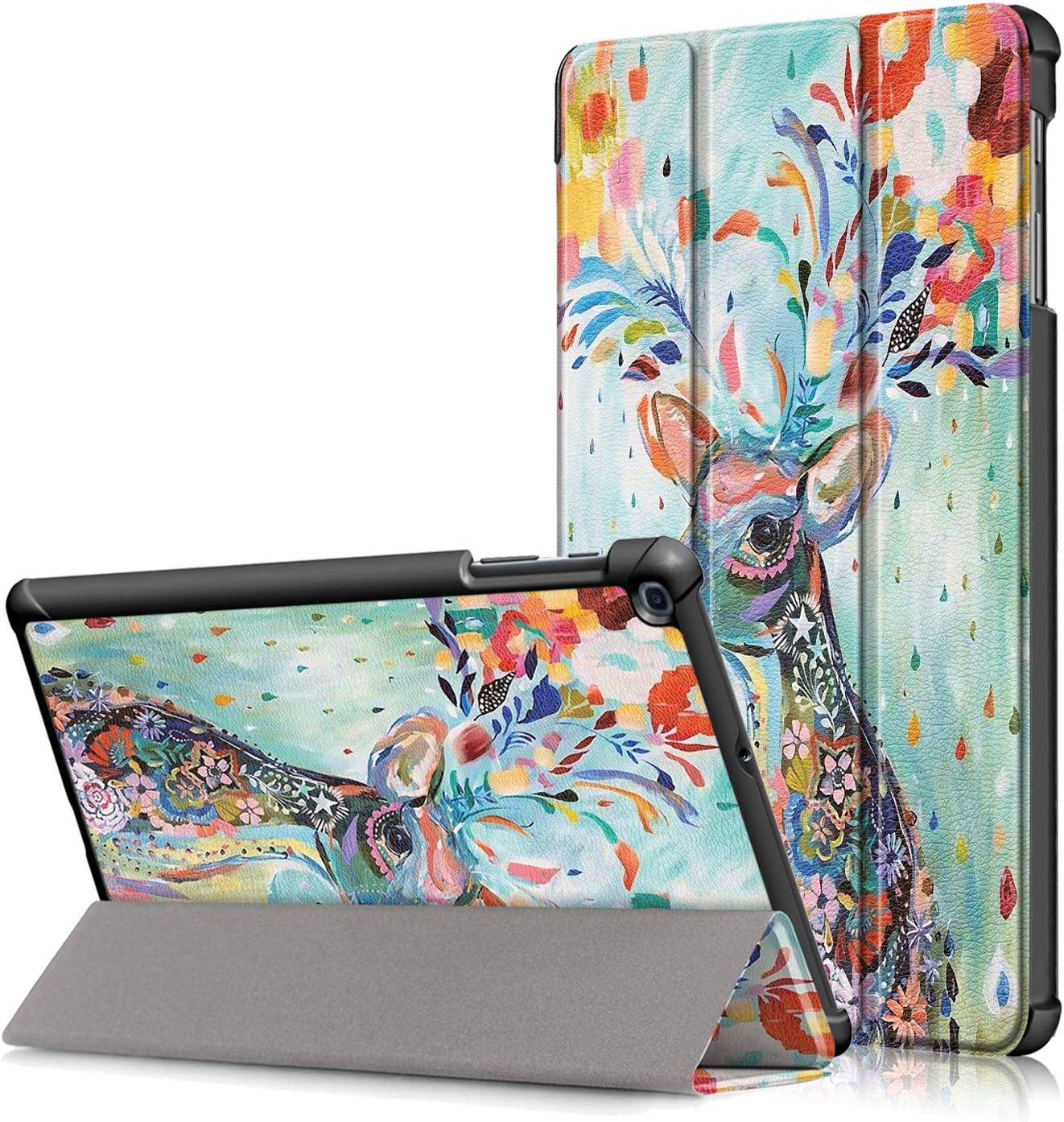 Xuanbeier Ultra Slim Case Compatible with Samsung Galaxy TAB A 10.1 SM - T510 T515, Standing cover for Galaxy Tab A 10.1 2019 Version,Deer