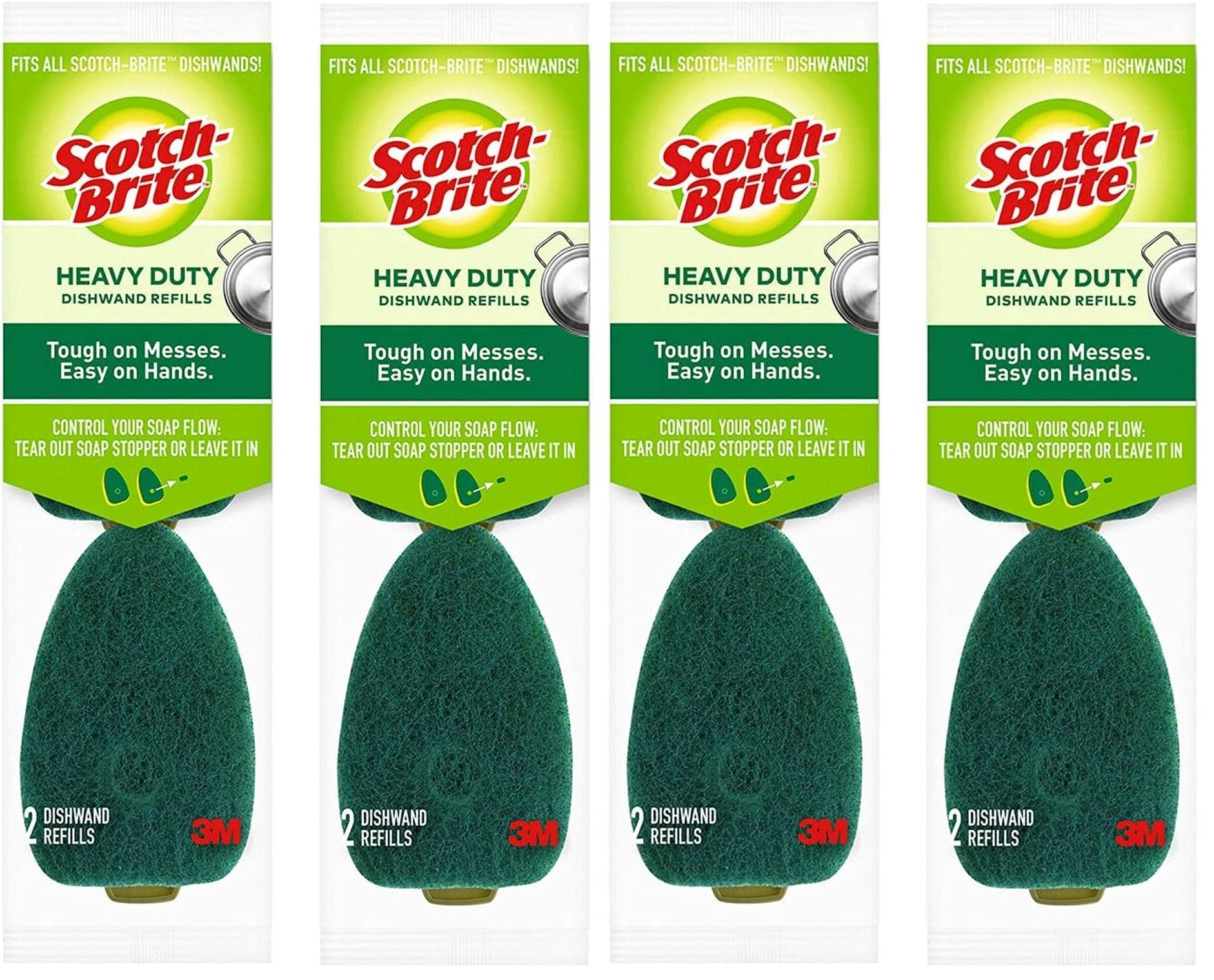 Scotch-Brite Heavy Duty Dishwand Refill, 4-Refills (Pack of 2)