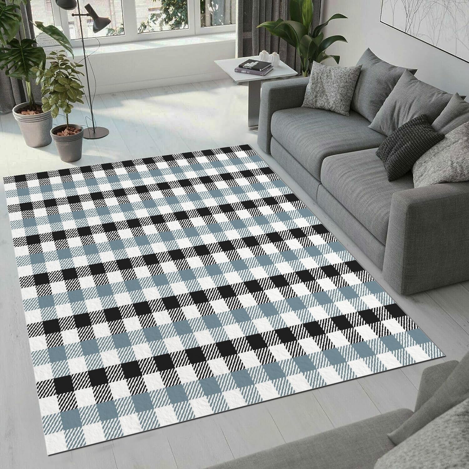Tapis rayure 3D lavable antidérapant poil ras salon chambre 100x150