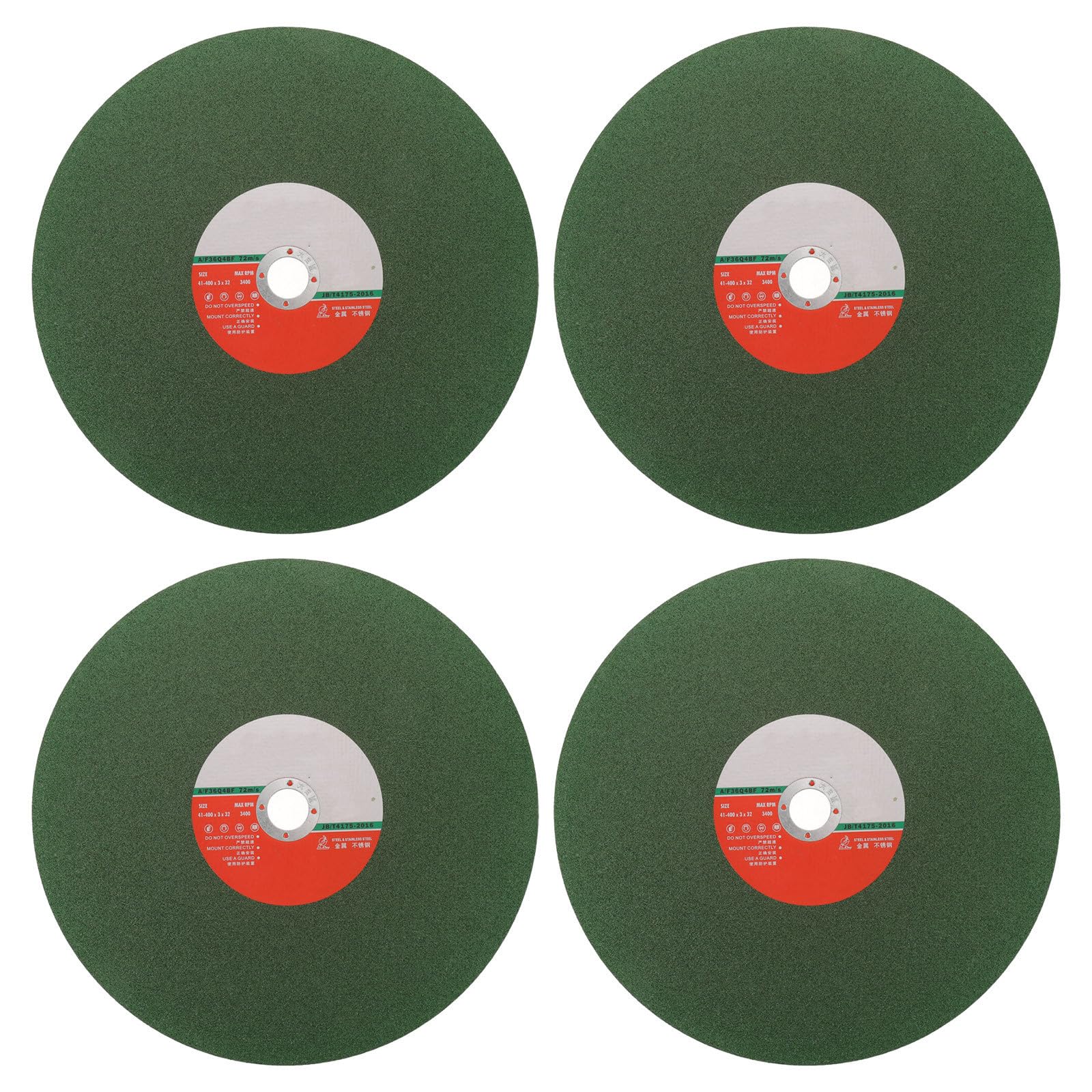 4 Piezas Disco de Corte Abrasivo 400mm de Acero Reforzado
