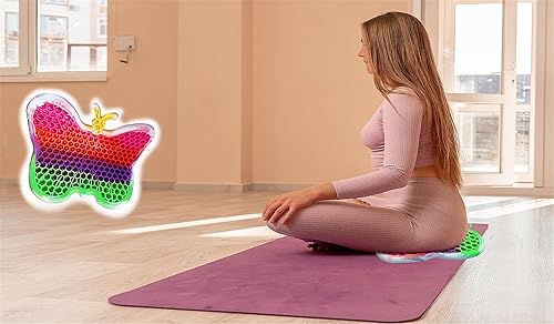 Miniatura 4 de PSDFH Cojín pequeño de gel con forma de mariposa para niños, cojín de asiento grueso para silla de aula, cojín de silla de ruedas, cojín de coche,