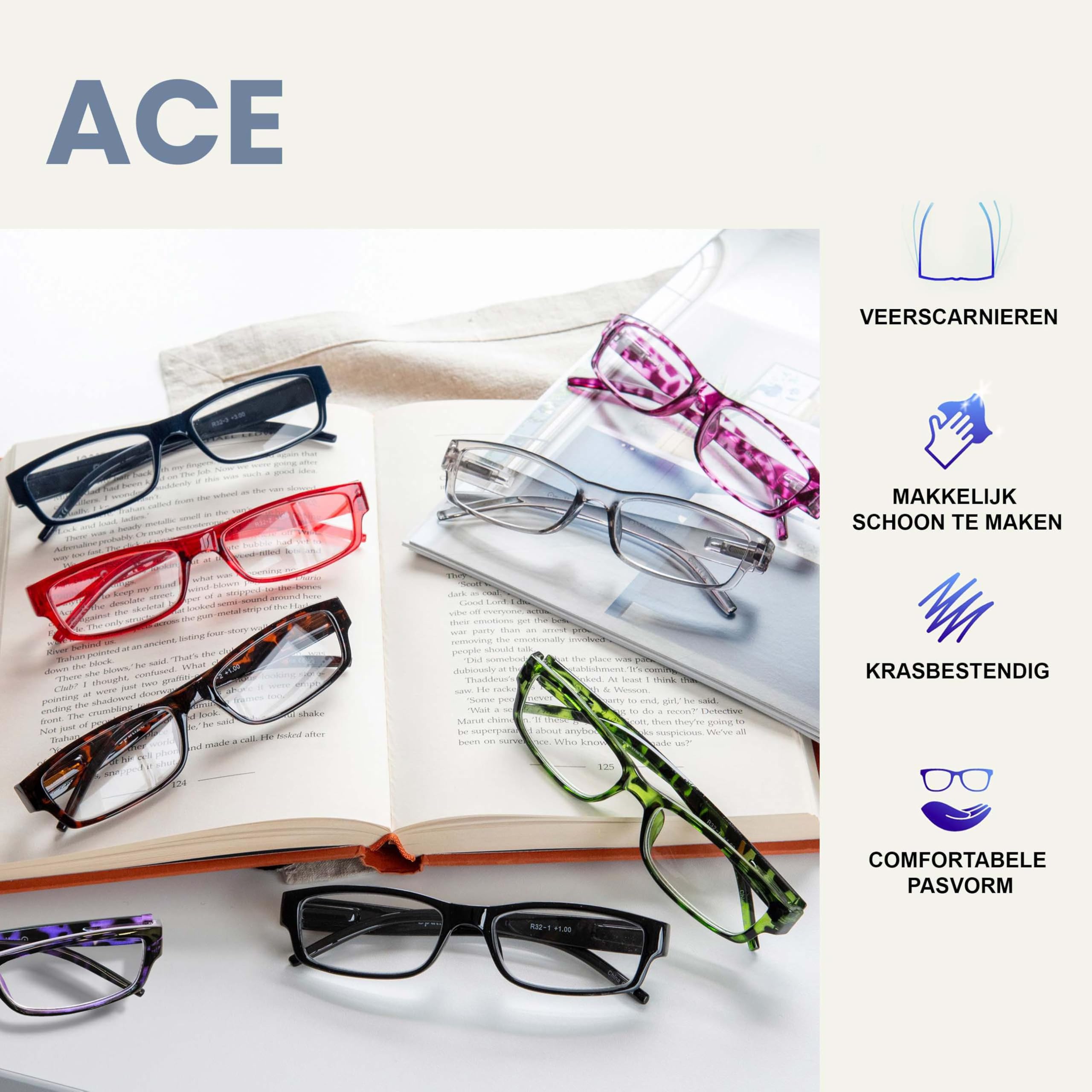 The Reading Glasses Company La Compañía Gafas De Lectura Valor Pack 5 Ligero Hombres Mujeres Azul Rosa Púrpura Verde Rojo RRRRR32-3456Z +3,00