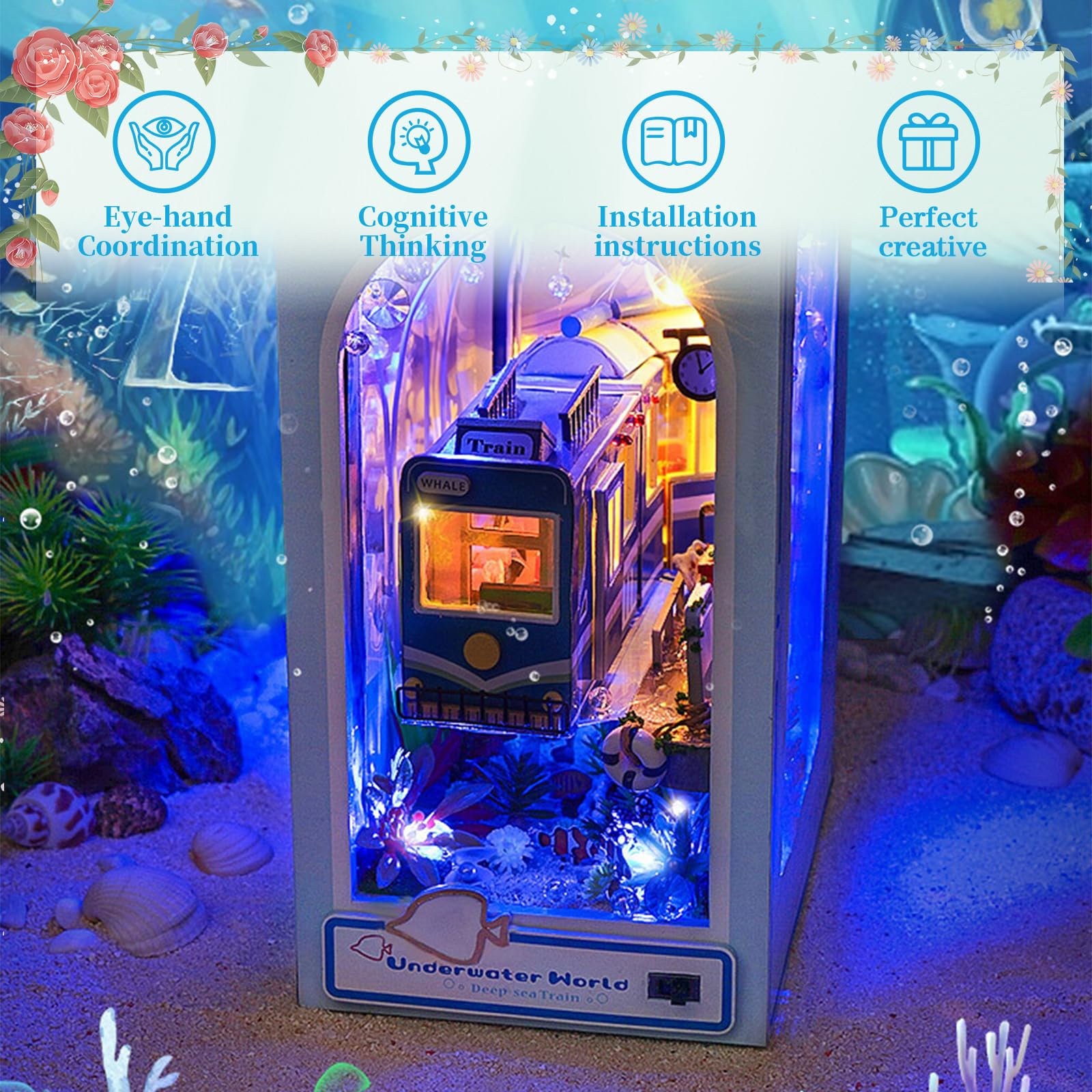 Book Nook Kit Underwater World, DIY Miniature House Dollhouse Kit
