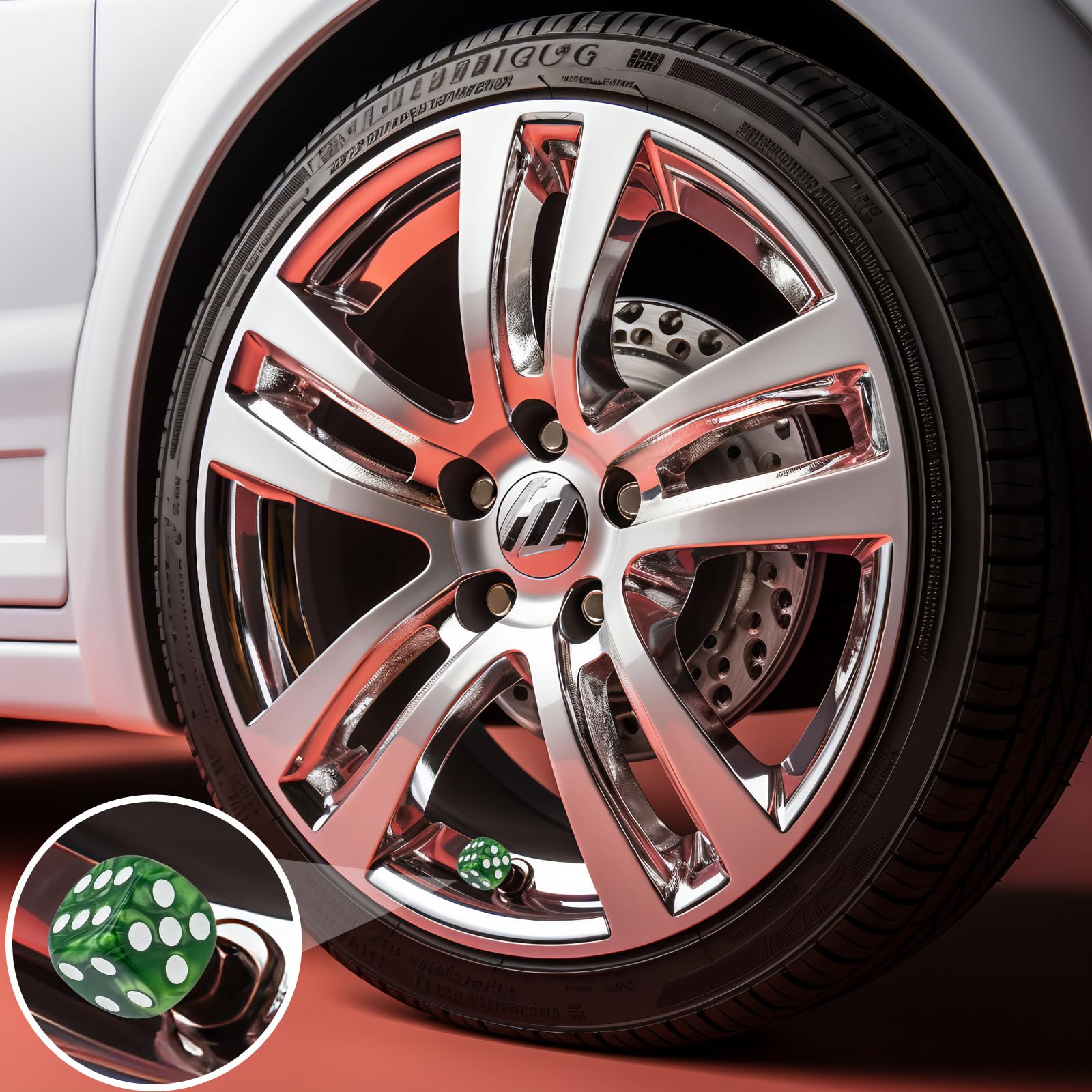 Reifenventilkappen mit Perlenmuster, 4 Stück, Auslaufschutz, Luftschutz, universell, leicht, Reifenventilkappen für Autos, SUVs, LKWs