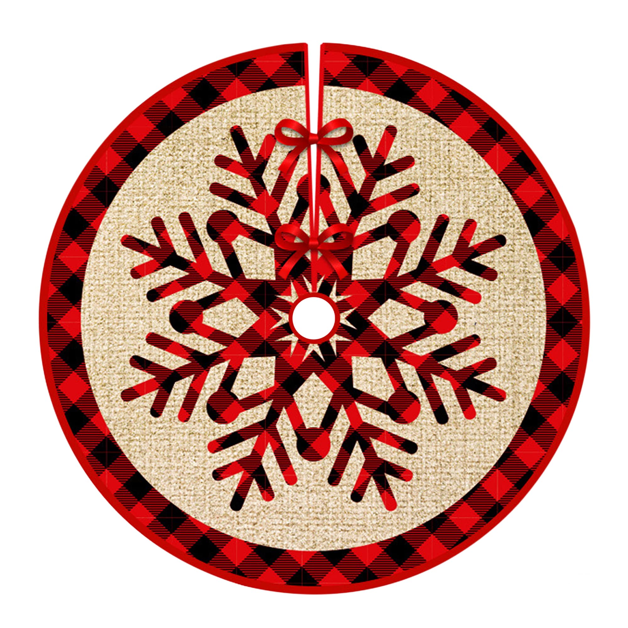 Christmas Tree Skirt,Christmas Tree Decorations,35in/90cm Xmas Tree Skirts Red and White,Xmas tree base cover for Christmas New Year Home Party Indoor and Outdoor Decoration